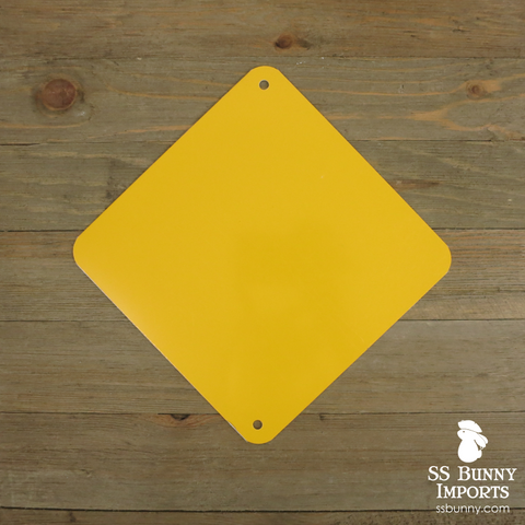 Blank 6" caution yellow square sign