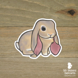 Lilac agouti English Lop rabbit sticker