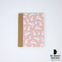 Pink bunny with bow blank journal