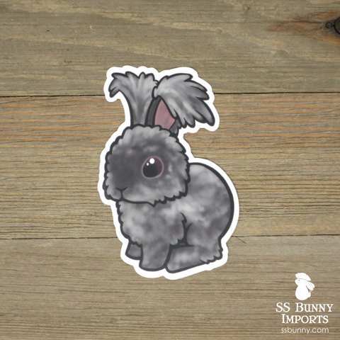 Black puppy-cut Angora rabbit sticker