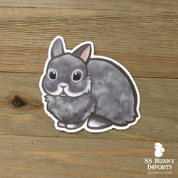 Blue chinchilla dwarf rabbit sticker - grumpy