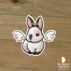Himalayan rabbit angel sticker - halo, wings