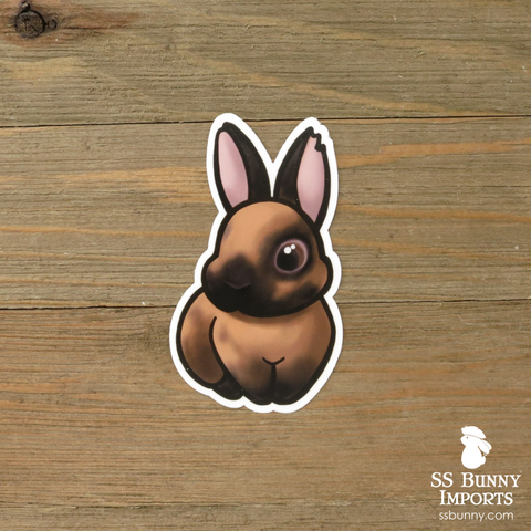Cinnamon rabbit sticker - ragged ears