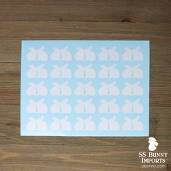 25x 1" kissing bunnies silhouette decals