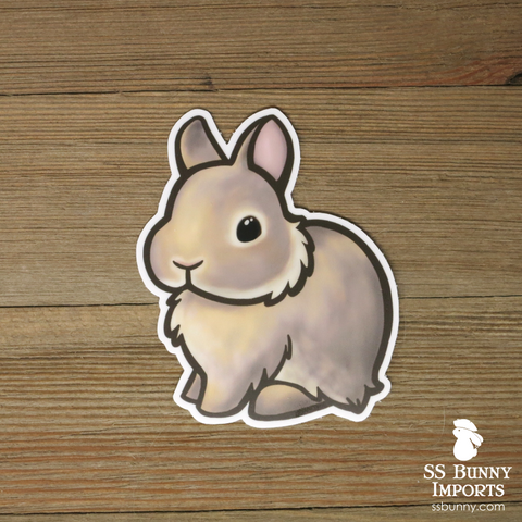 Lilac agouti dwarf bunny sticker - Pudding