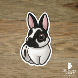 Broken black rabbit sticker - Quinten