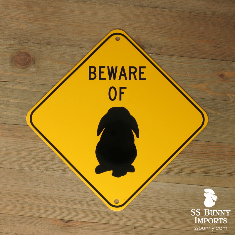 Lop Sign Beware of Lop Bunny sign – SS Bunny Imports