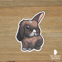 Black tort w/ white half lop bunny sticker - Honeybadger