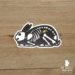 X-ray bunny sticker with carrot