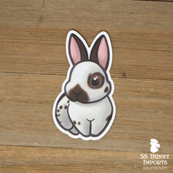 Chocolate English Spot bunny sticker