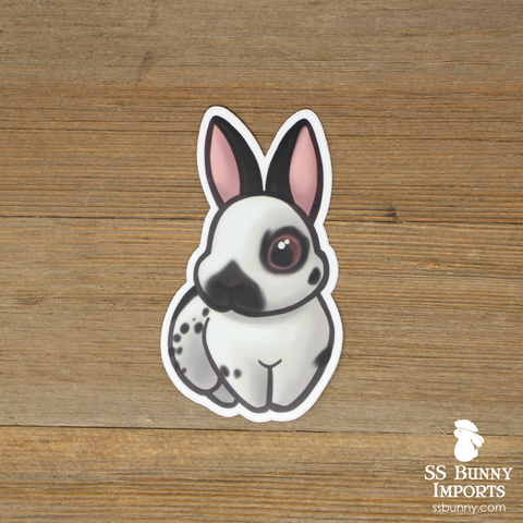 Black English Spot bunny sticker