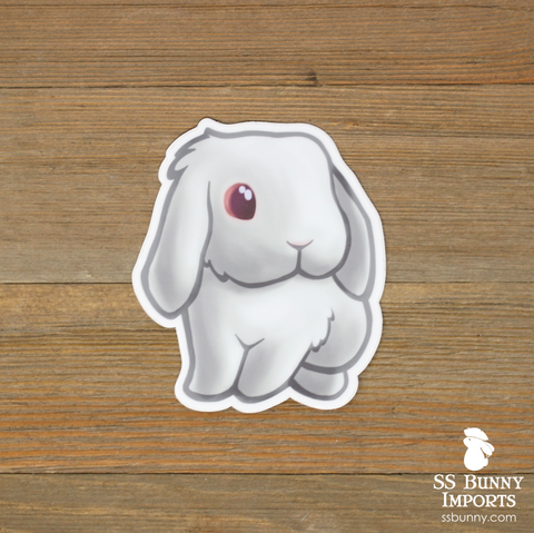 Red-eyed white lop rabbit sticker