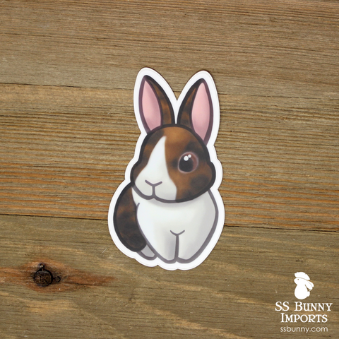 Harlequin Dutch bunny sticker