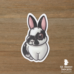 Broken black rabbit sticker