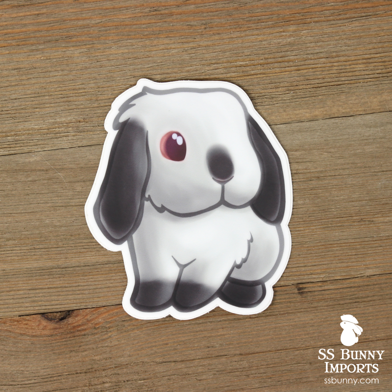 Pointed white lop rabbit sticker – SS Bunny Imports