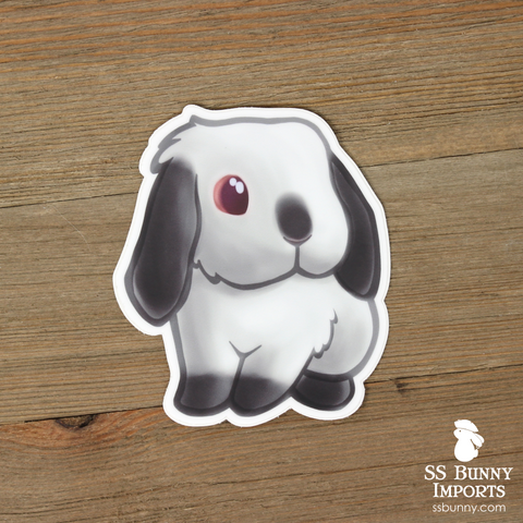 Pointed white lop rabbit sticker