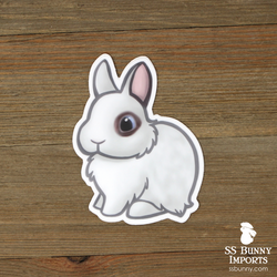 Brown blue-eyed Hotot dwarf rabbit sticker