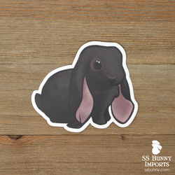 Black English Lop rabbit sticker