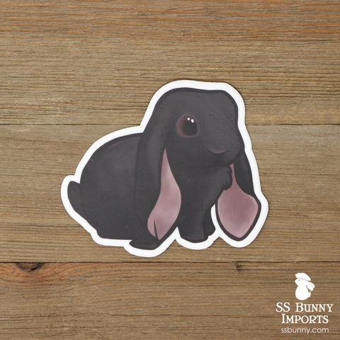 Black English Lop rabbit sticker