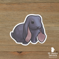 Blue English Lop rabbit sticker