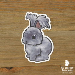Blue puppy-cut angora rabbit sticker