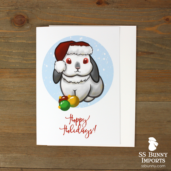 Hoppy Holidays card - Santa Himalayan lop