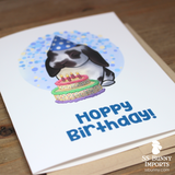 Hoppy Birthday card - lop w/ party hat and cake