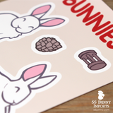Radar-eared bunnies sticker sheet - large variety