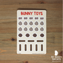 Bunny toys sticker sheet