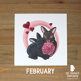2021 monthly bunny calendar art prints