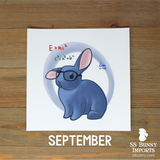 2021 monthly bunny calendar art prints