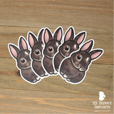 Custom 5x radar-eared rabbit vinyl stickers