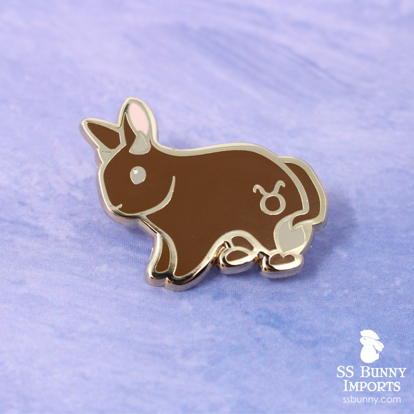 Taurus bunny horoscope hard enamel pin – SS Bunny Imports