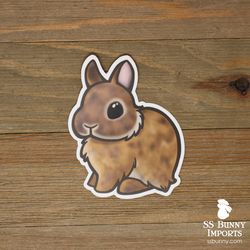Agouti dwarf bunny sticker - Popcorn