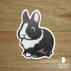 Black Vienna-marked dwarf rabbit sticker - Allison