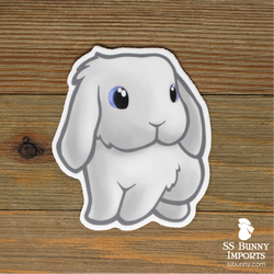 Blue-eyed white lop bunny sticker