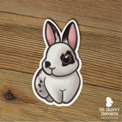 Broken black rabbit sticker - Pipkin