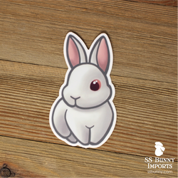 Red-eyed white bunny sticker