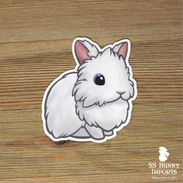 Rabbit Stickerᕱᘏ ゛専用 Blue-eyed white lionhead sticker – SS Bunny Imports