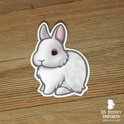 Red-eyed white dwarf rabbit sticker
