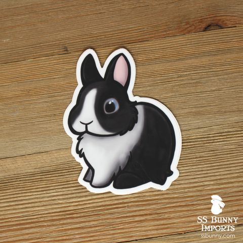 Black Vienna-marked dwarf rabbit sticker