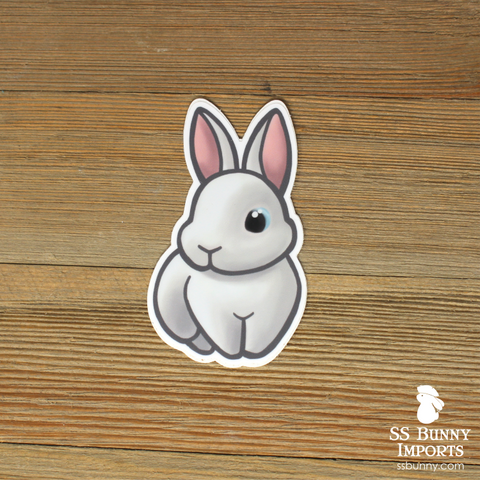 Blue-eyed white rabbit sticker