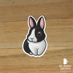 Black Dutch rabbit sticker