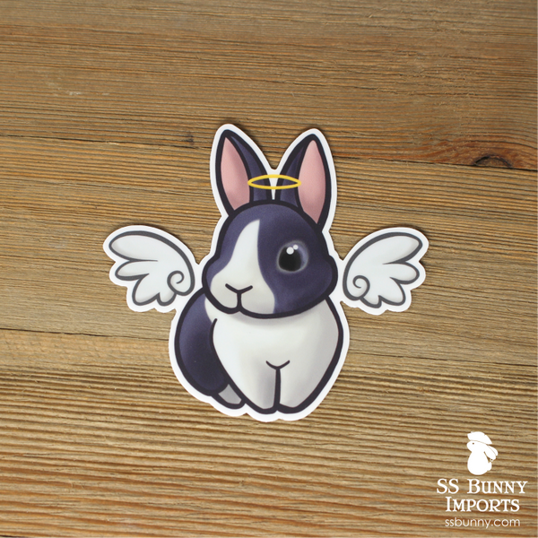 Blue Dutch rabbit angel sticker - halo, wings – SS Bunny Imports