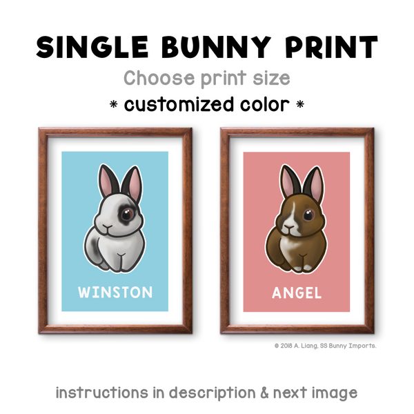 Single bunny print - customized color