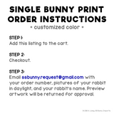 Single dwarf rabbit print - customized color