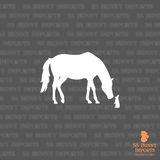 Horse and bunny silhouette decal