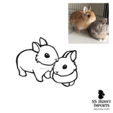 Outline-style digital bunny artwork commission